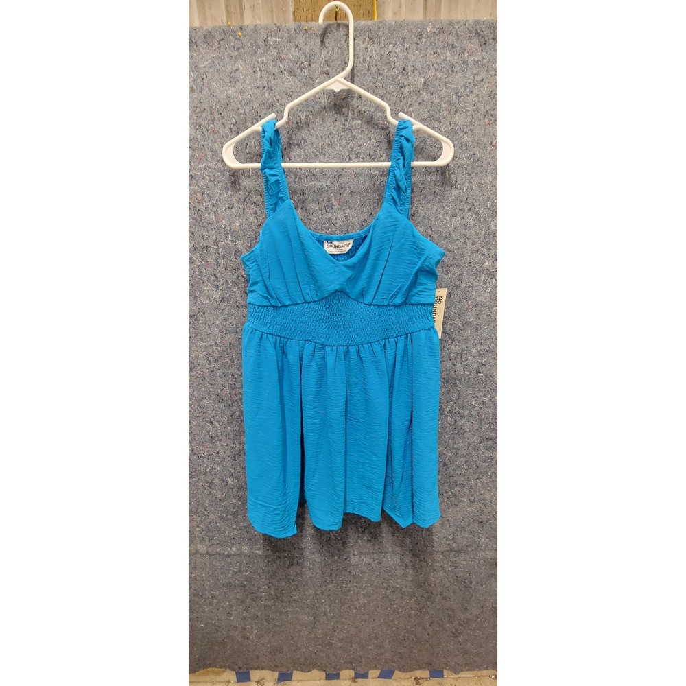 No Boundaries Women's Caribean Blue Smocked Waist Dress Size XL (16-18)